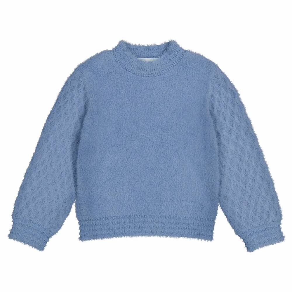 NEW ABEL & LULA kid's fuzzy sweater in sky blue